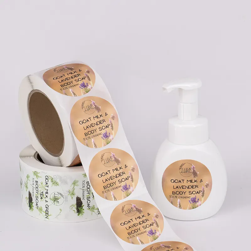 Customised self adhesive sticky label sticker waterproof printing pegatina packaging labels stickers for dishwashing liquid