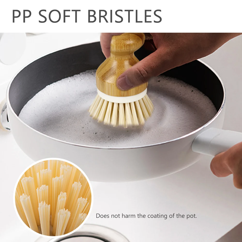 Kitchen Bathroom Tableware Cleaning Plant Based Bamboo Brush