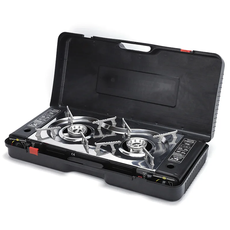 Portable Mini 2 Burners Table Top Double Gas European style simple Small headed outdoor stove
