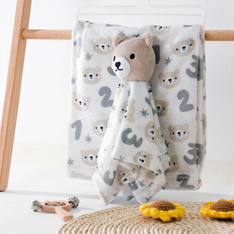 High Quality Numbers Flannel Bear Baby Blanket Customized Made in China Coral Fleece Blanket at Competitive rates