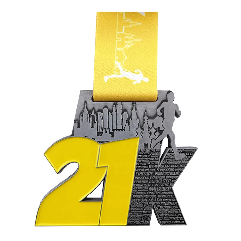 50 pcs ribbon with logo printed and jump rings for 2021 new design medal