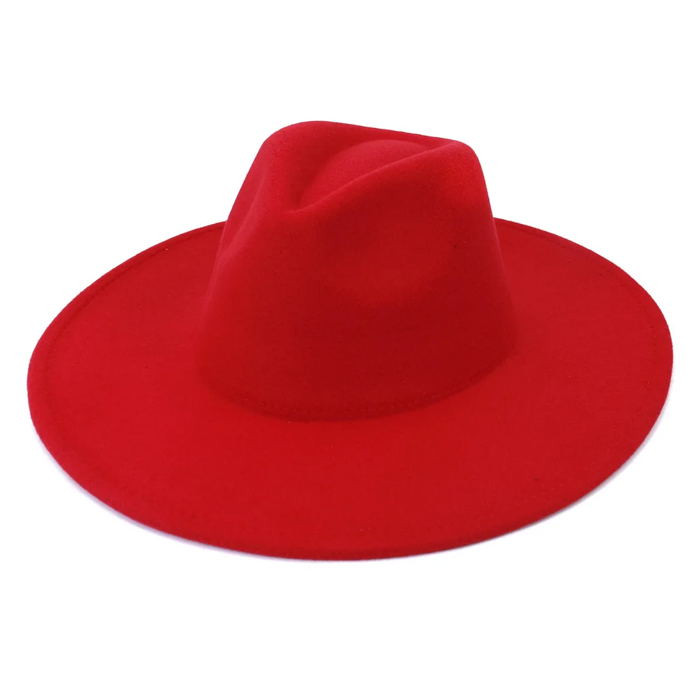 
New fashion eaves hat peach heart top woolen hat men and women Fedora Hats 