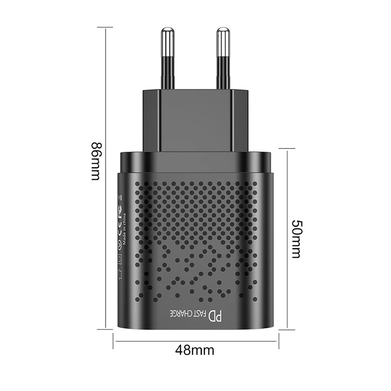  Адаптер USB C с вилкой Стандарта США и ЕС для быстрого мобильного телефона Iphone Android дорожное Сетевое зарядное устройство Micro Qc 3