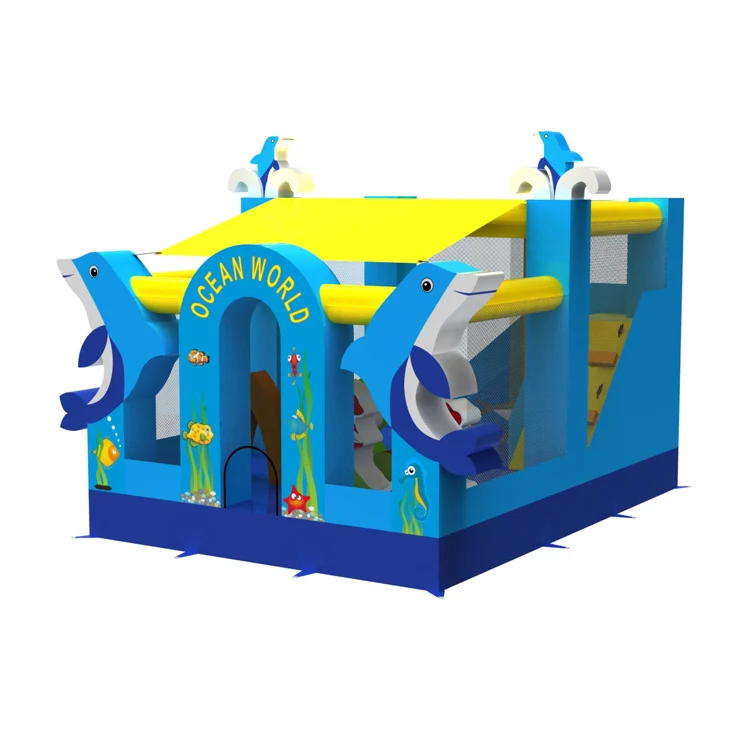 Ocean Theme Funny Inflatable Jumping Castles Inflatable Bouncer White Inflatable Castle Wedding Outdoor