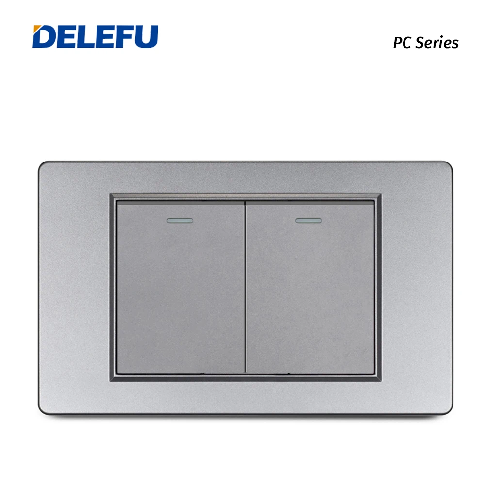 Delefu 1/2/3gang1way 2way черная панель из поликарбоната Бразилия Италия Мексика 250 В 16 А стандартная 118*74 мм