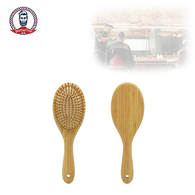 Wholesale Wood Massage Styling Hair Brush Comb Wide Tooth Customized Paddle Brush for Long Curl Hair