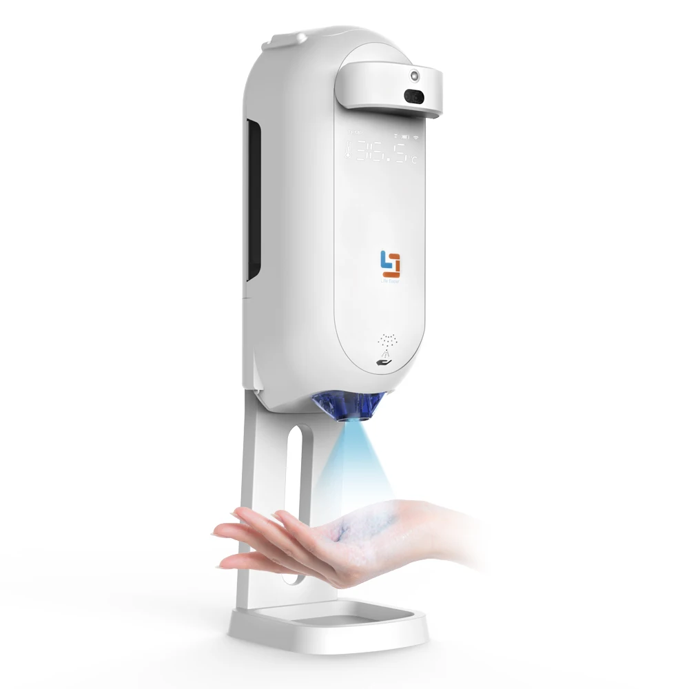 Wall mount desk floor stand thermometer automatic kitchen liquid soap dispenser mini portable hand sanitizer spray machine kiosk