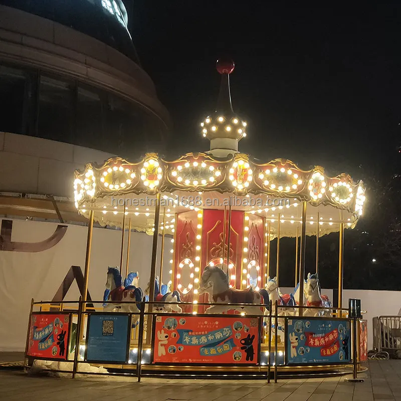 Amusement park equipment toys items merry go round electric kids horse ride used carousel for sale