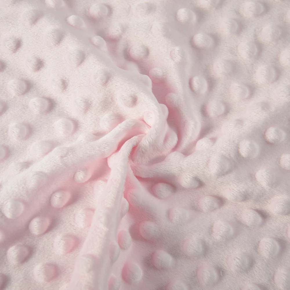 Multi Colors Soft Breathable 100% Polyester Plush Minky Dot Toy Fabric