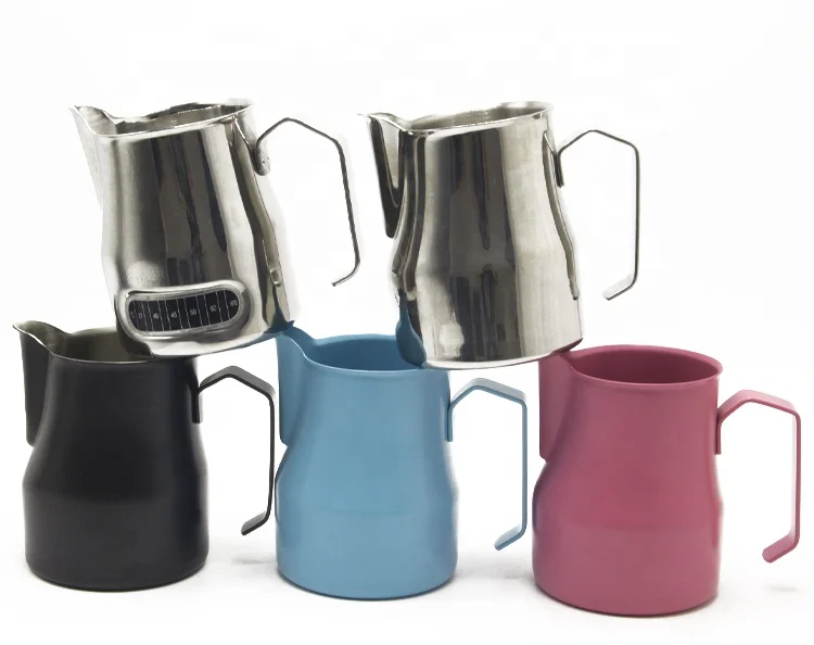 NIBU Stainless Steel Coffee Barista Latte Art Milk Frothing Jug Pitcher For Coffee Machine Measuring Cup