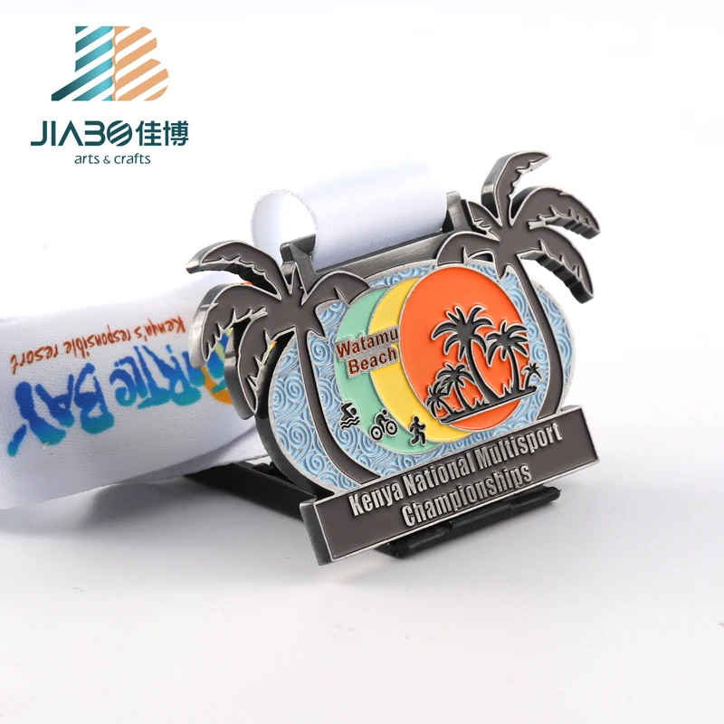 Чемпионат Кении Jiabo с мягкой эмалью, уникальная удивительная медаль многофункционального спорта для пляжа и бега