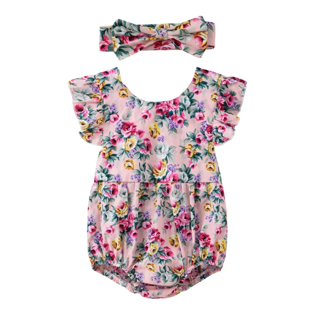 
2020 keyavv wholesale summer boutique cotton cute casual children newborn girl infant toddler baby dress with scarf 