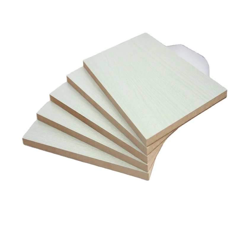 17mm 18mm furniture grade pvc petg white melamine laminated  mdf board high glossy texture