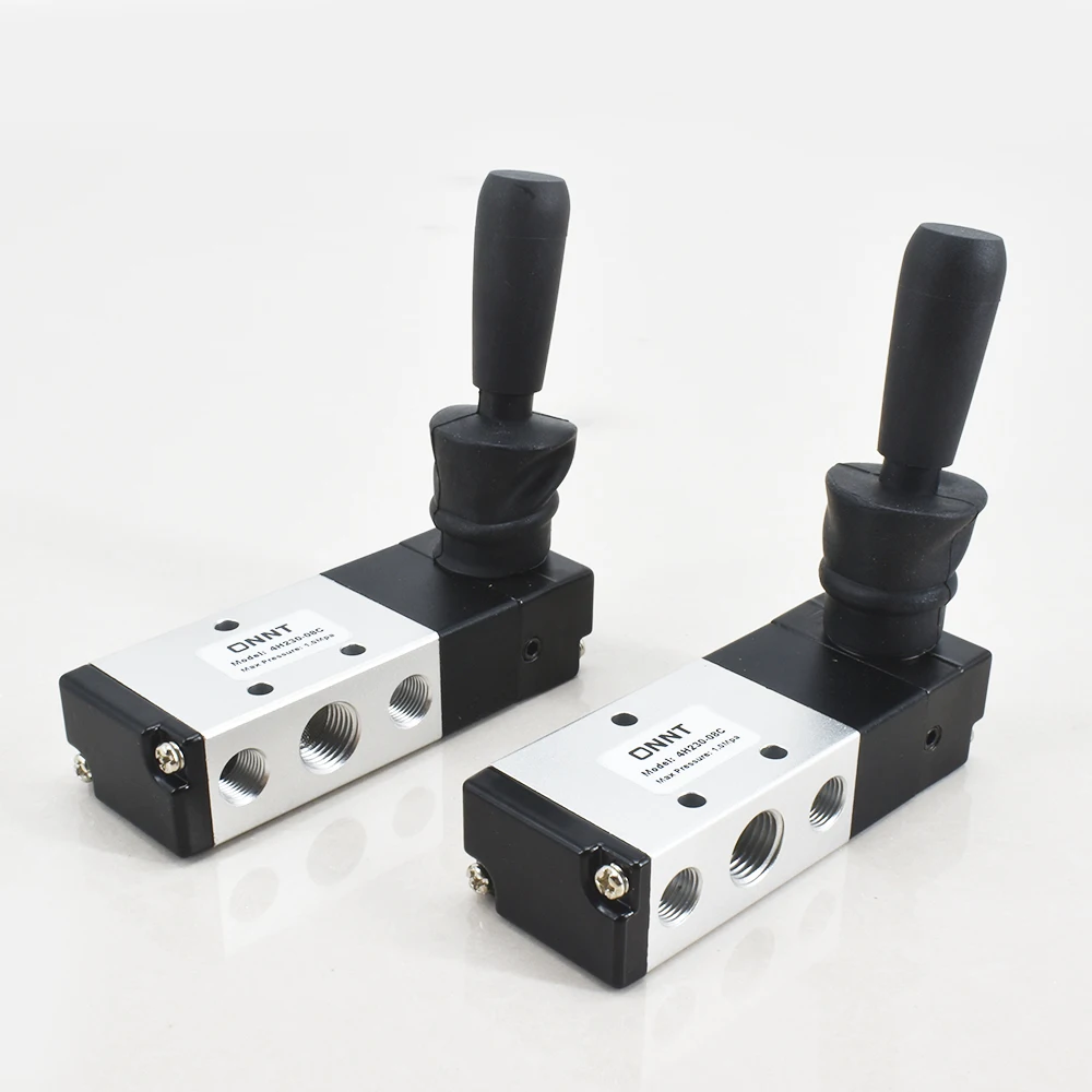 5 Way 3 Position Solenoid Valve 4H230-08C 5/3 Way Solenoid Valve Pneumatic Manually Micro Hand Air Control Valve