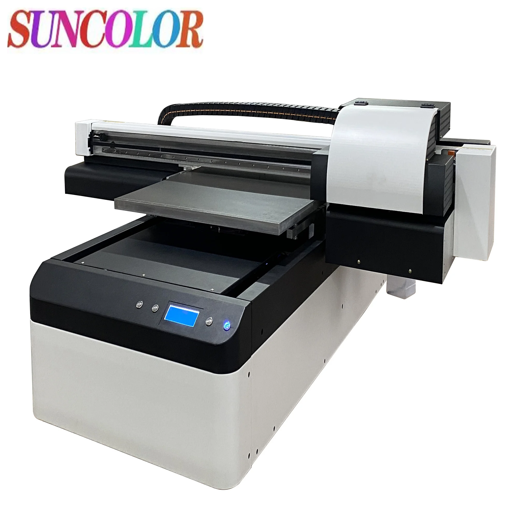 Многофункциональный планшетный УФ-принтер SunColor 6090 с 3 головками белыми чернилами и лаком tx 800