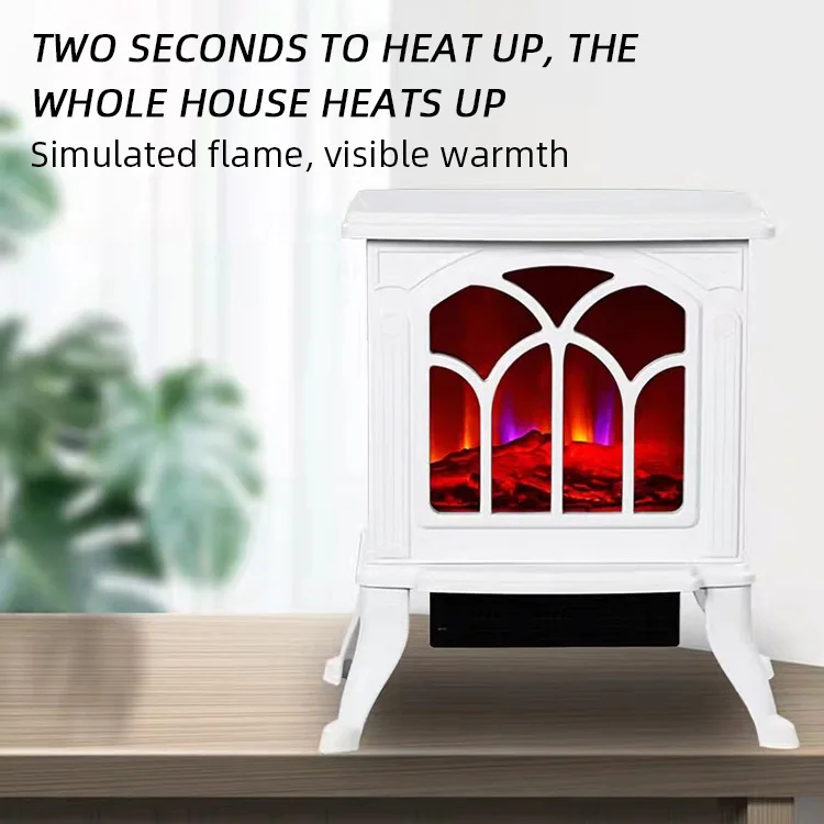 Freestanding Portable Indoor Small 3D Fake Flame Electric Air Heater Home Cast Iron Electric Fireplace