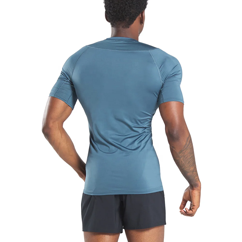 High Grade Customized Colors Anti-shrink Short Sleeve Running Jersey Blue T Shirt Sport Men