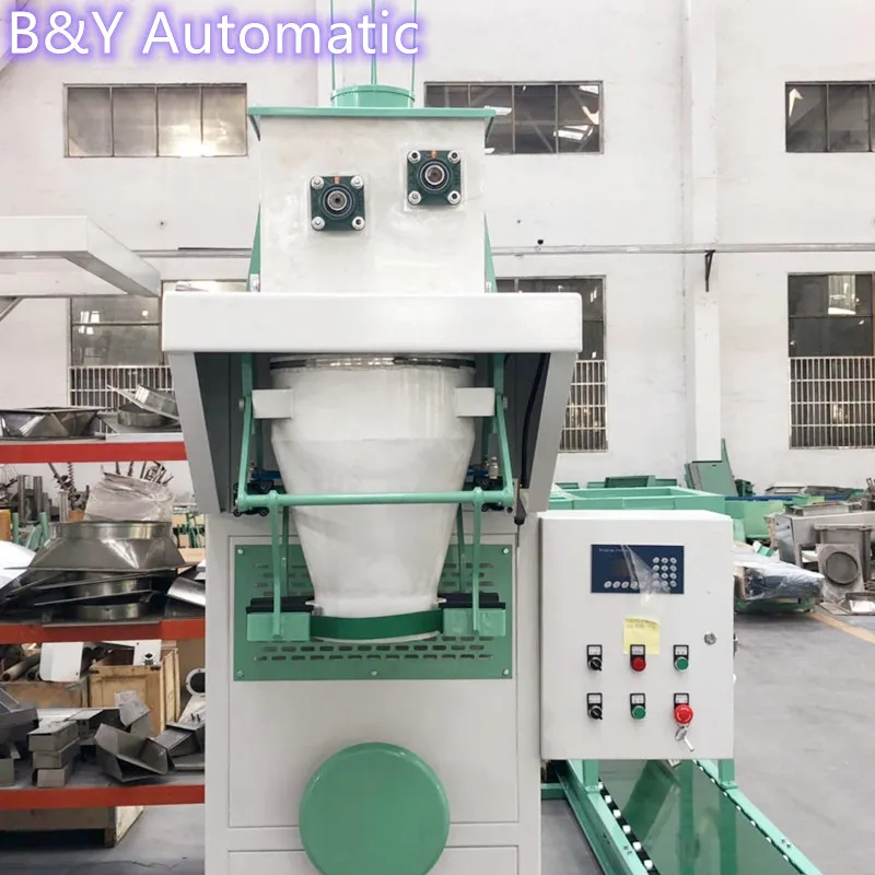 Bag infeed system Tag dispenser Sewing line with synchronized bag top chain conveyor premade tag application device