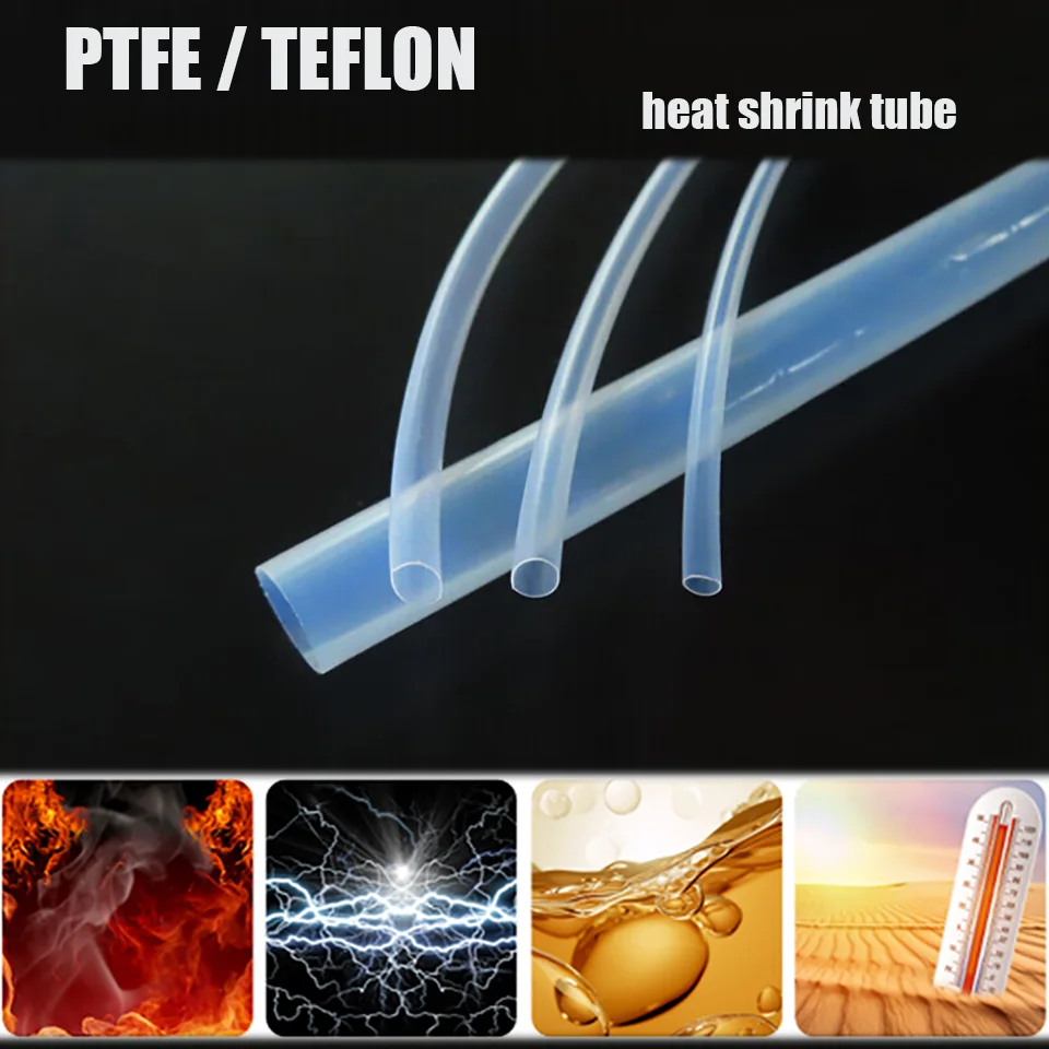 Insulator High Temperature protective sleeve  wire cable wrap electric clear pvdf semi-rigid 2:1 heat shrink tube