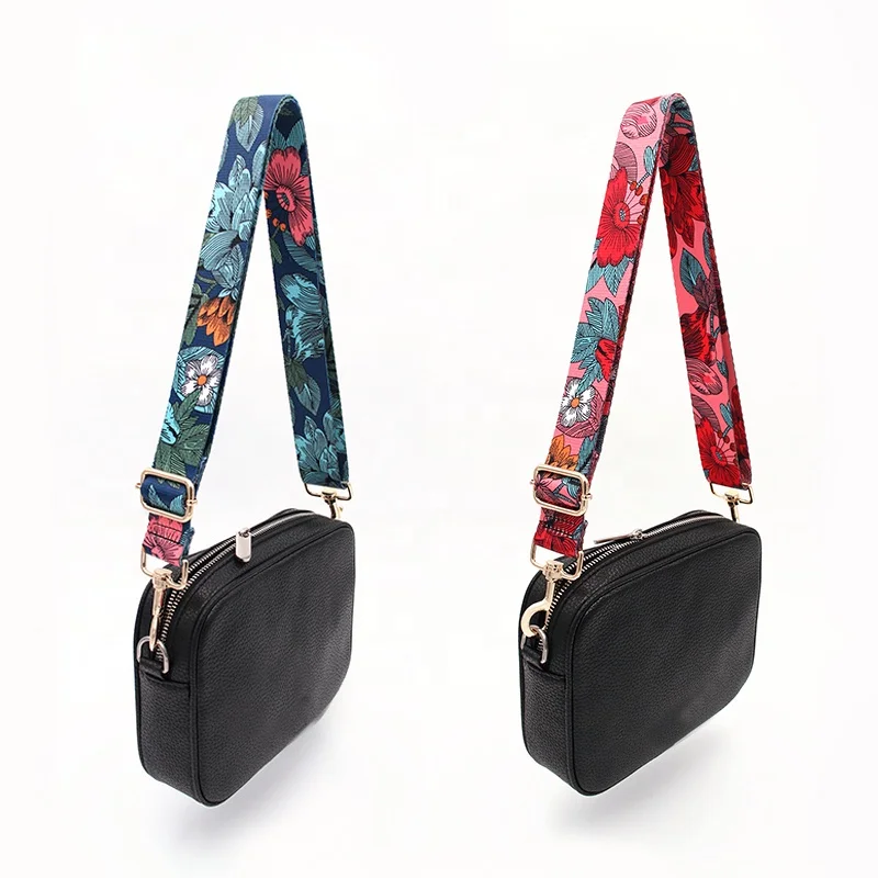 2021 hot selling thin printed replacement webbing strap colorful crossbody bag strap adjustable bag belt