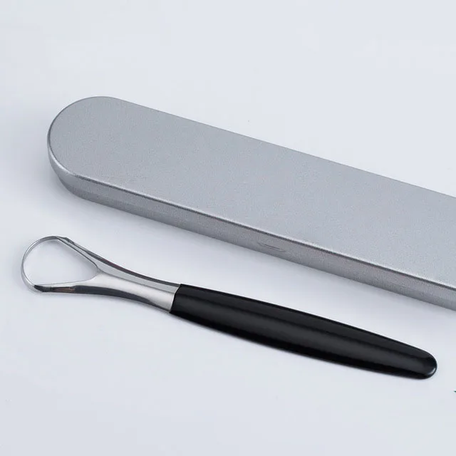 Wholesale Copper Tongue Scraper Tongue Cleaner Brush Dental Professional Eliminate Bad Breath With Non-synthetic Grip