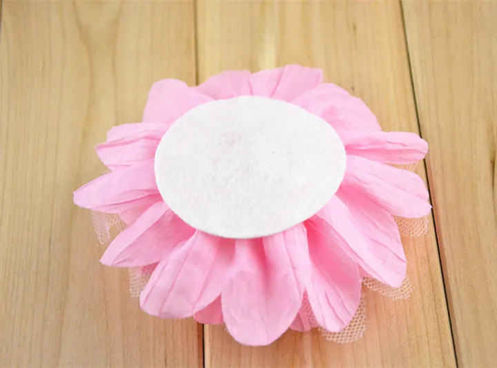 Детская плиссированная шифоновая сетчатая повязка на голову с цветочным принтом, 5 дюймов