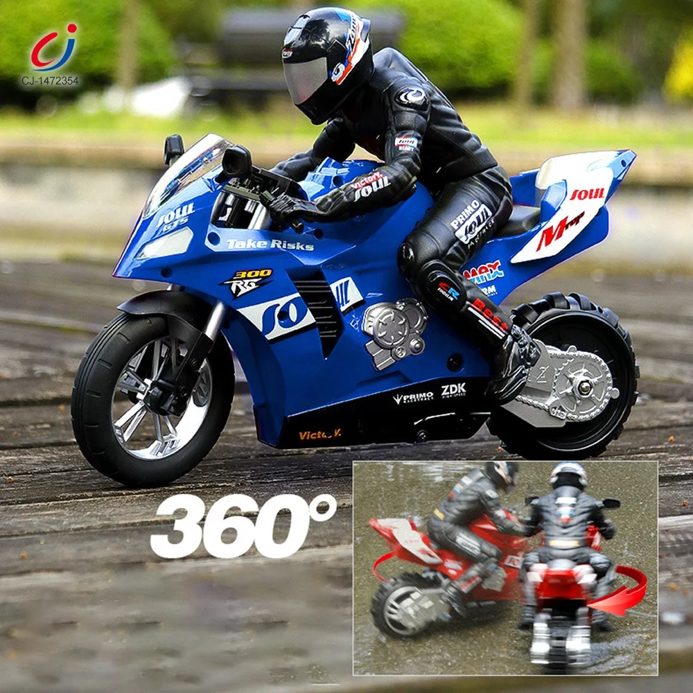 Chengji high speed rc 360 degree drift racing model stunt motorcycle remote control bike toy for kids