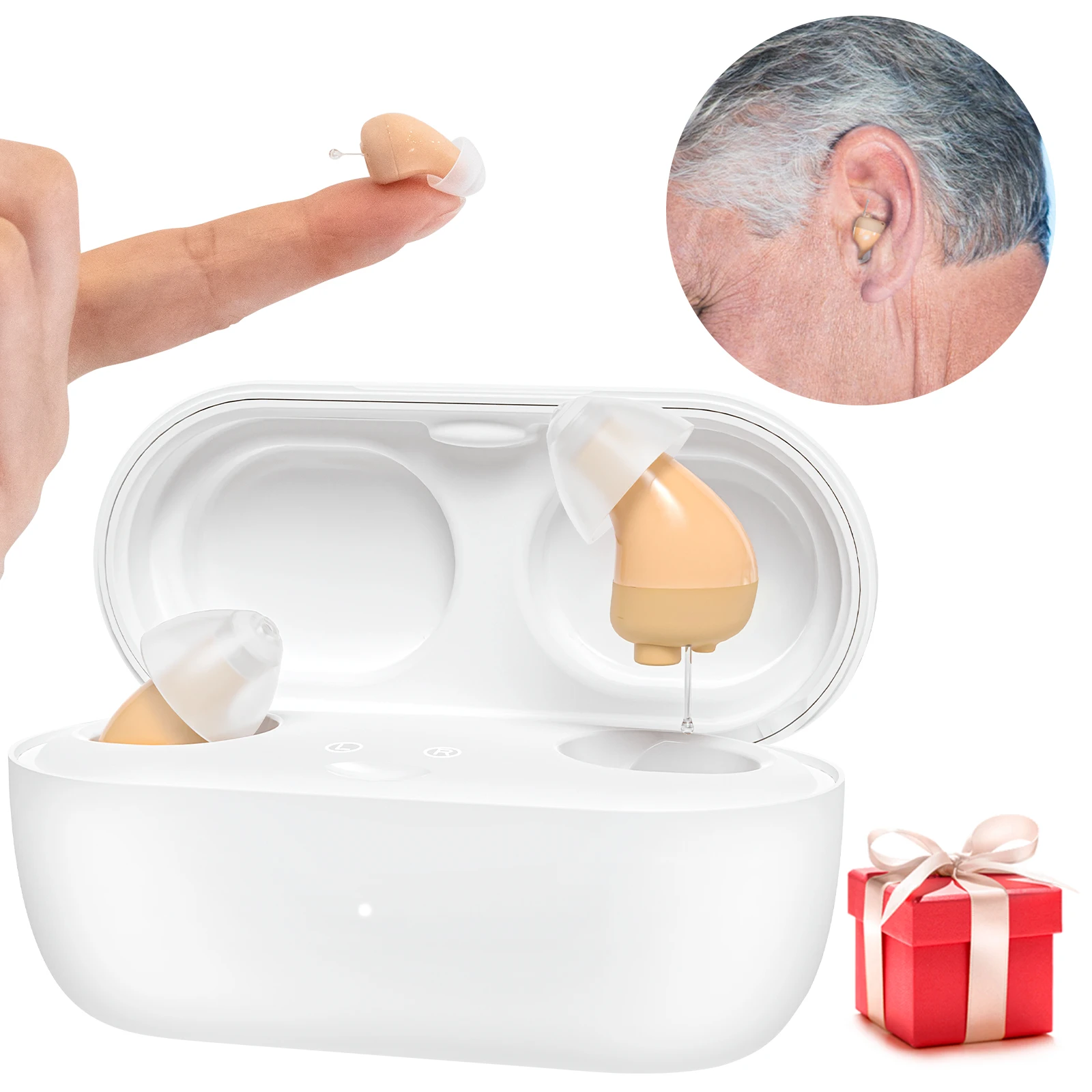 Digital rechargeable  hearing aid price list mini sound amplifier in ear Invisible for seniors