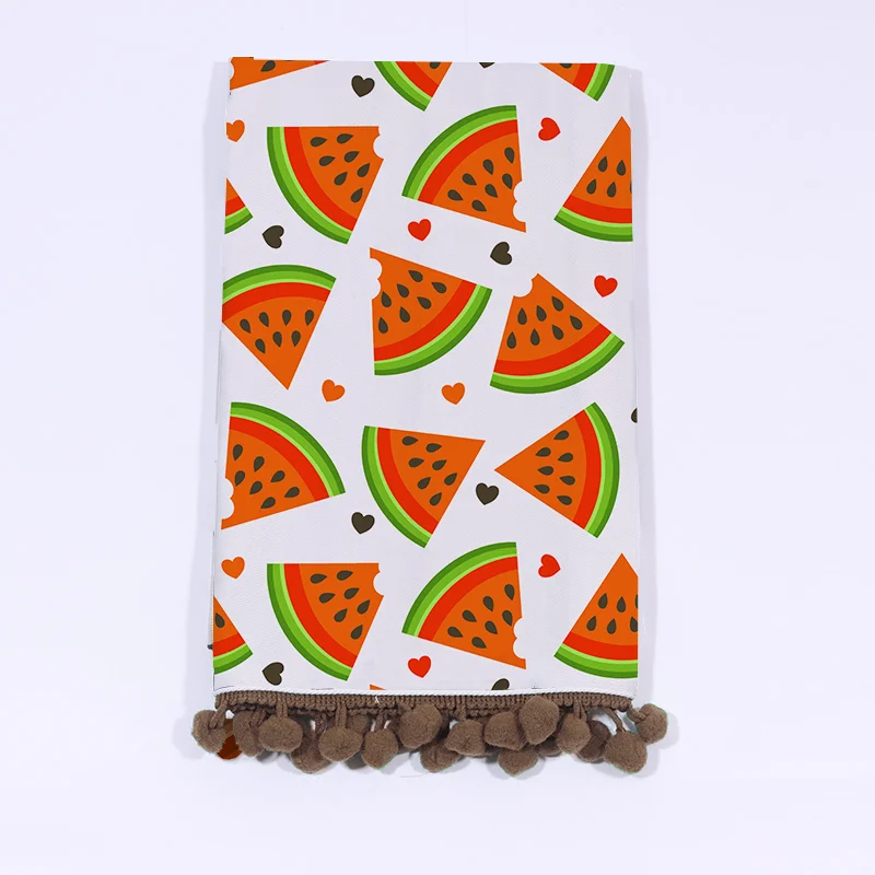 HOSHOM Floral Pattern Decorative Hand Drying Tea Towels Cotton Cleaning Cloth Kitchen Towels