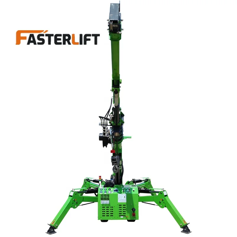 3T Jib Crawler Spider Crane Lifting Equipment With Telescopic Arm And Man Basket