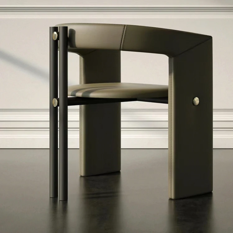 Italian designer to figure custom high-end restaurant leather chair villa restaurant chair dining chair