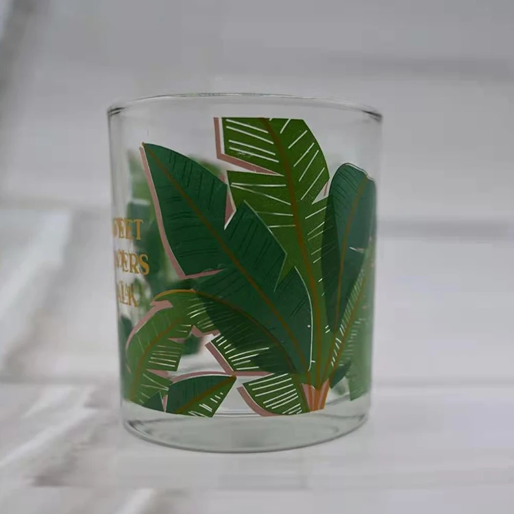 
Color flower printing blown water glass/beer glass/wine glass bottom 