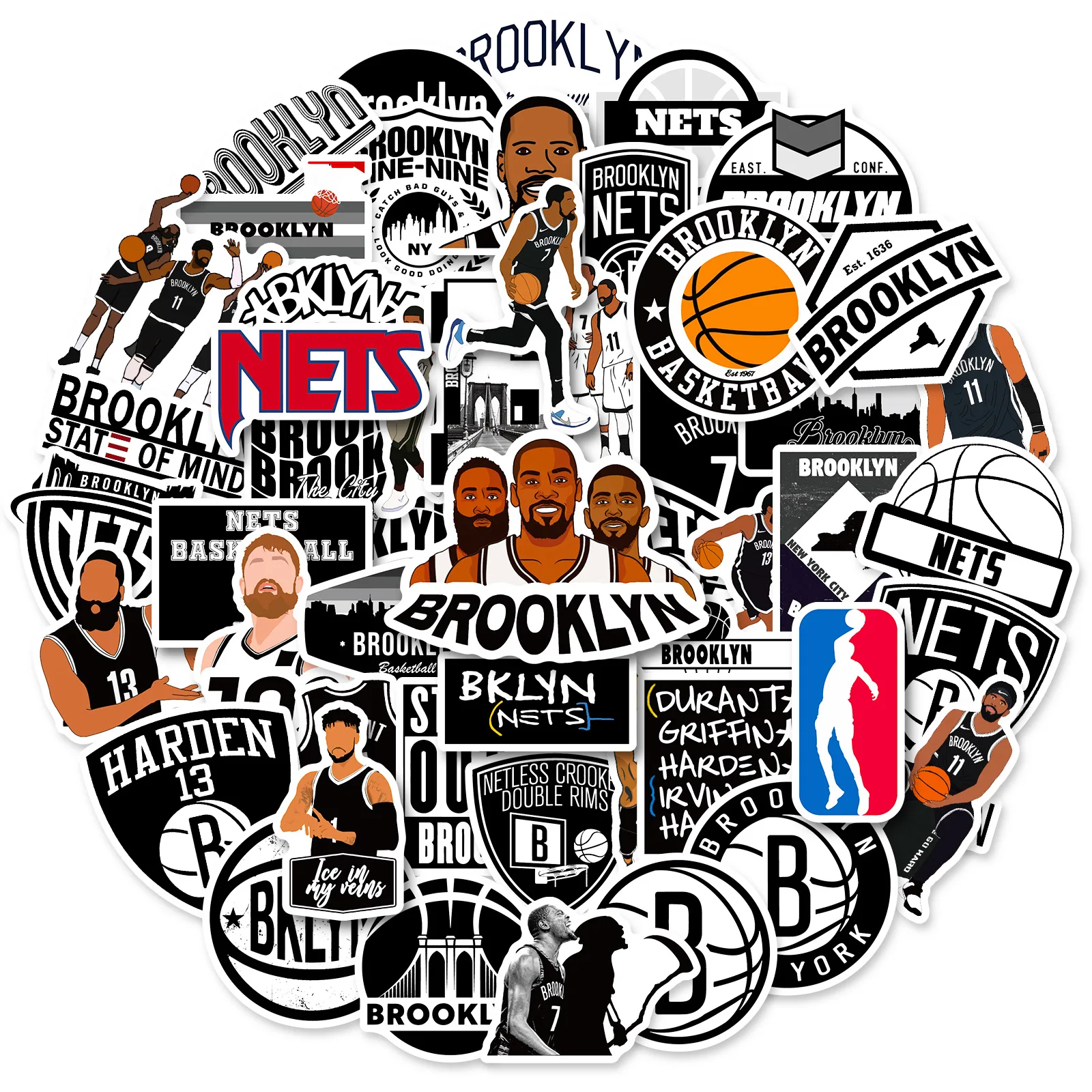 Multi-series 50pcs sport nba basket ball Team cool deco waterproof phone case car bicycle luggage table macbook suitcase sticker