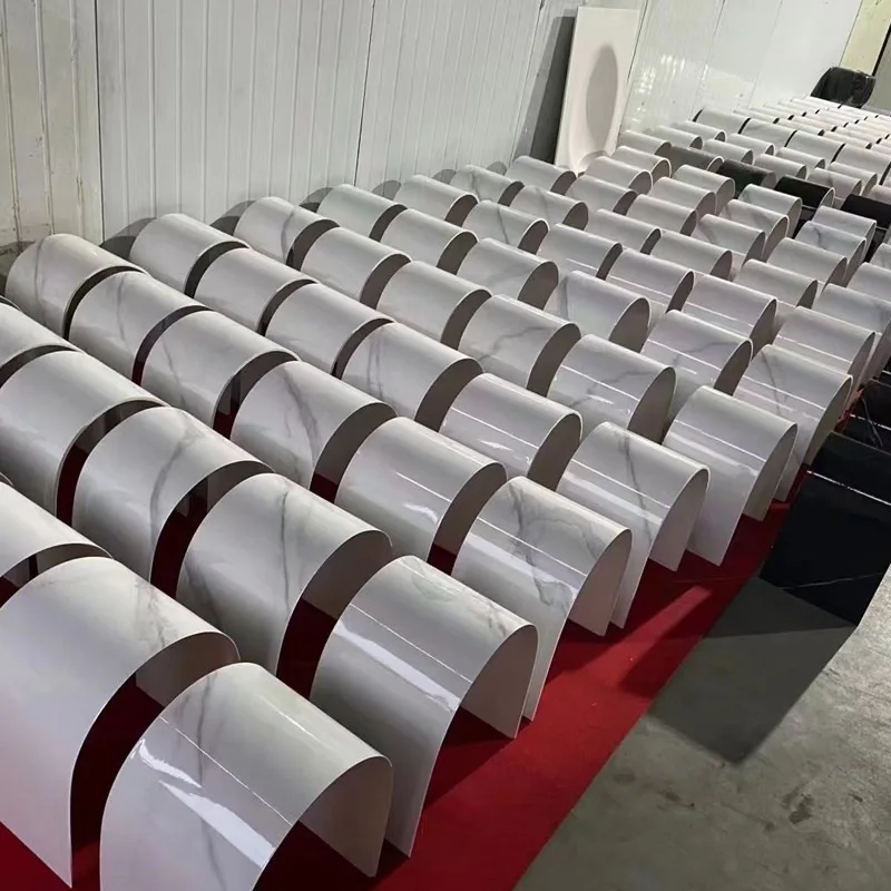 Thermal Bending Sintered Stone Hotel Villa Round-clad Columns Circular Domes Decoration Flexible Sintered Stone Slab