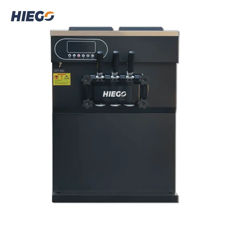 Soft Ice Cream Makers Sundae Counter top 36-38L/H Tricolor 2+1 Flavors Cones Freezing Machine