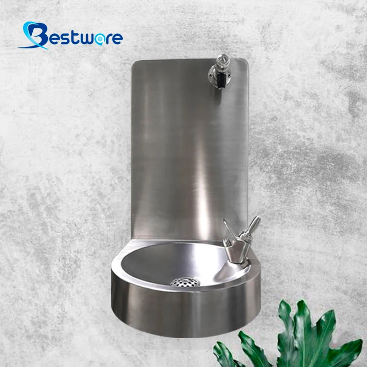 Public Water Drinking Station Bottle Filler Wall Mounted Self Closing Sink Faucet Tap For School