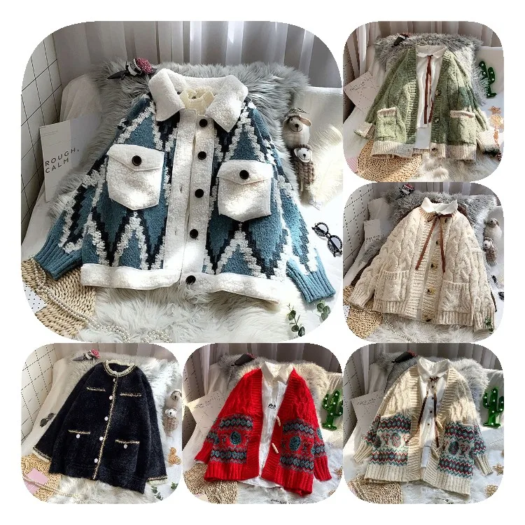 Sweater Knitted Cardigan Button Jacket 2022 Autumn V-neck Loose Large Size Long Sleeve Casual Tops For Women Sweater