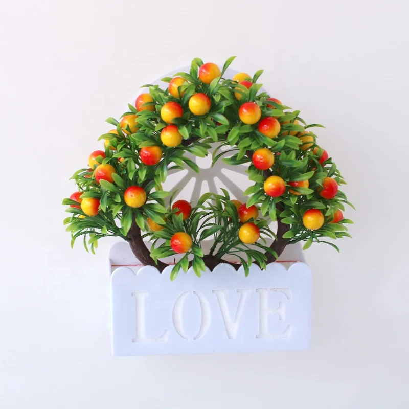 Artificial plant bonsai plastic flower fruit set home decoration decoration indoor living room rich fruit small potted plant