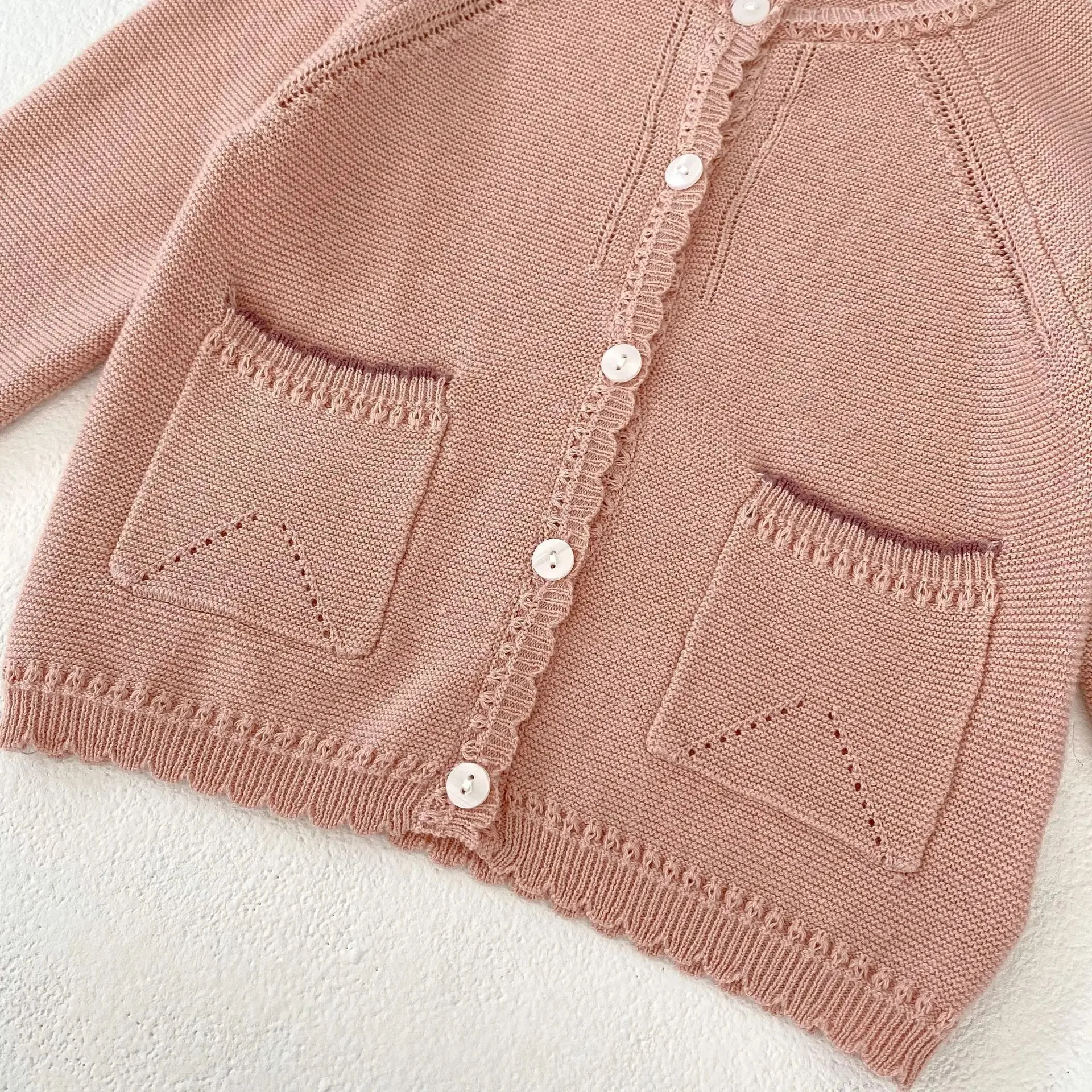 Hot selling Newborn Baby Coat Infant Knitted Cardigan Long Sleeve Clothing Newborn Pocket Coat Autumn Baby Knitwear