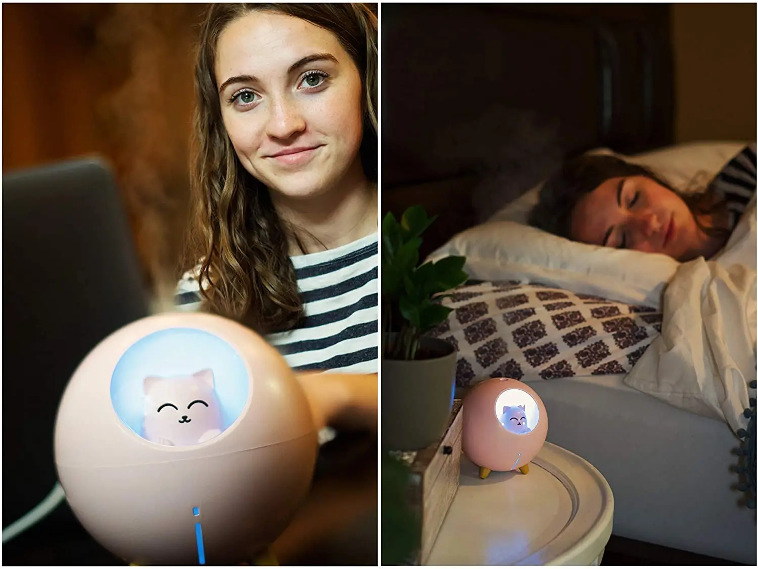 heat lighting aroma dimming bedside essential oil accessories aromatherapy ultrasonic essential oil diffuser humidifiers