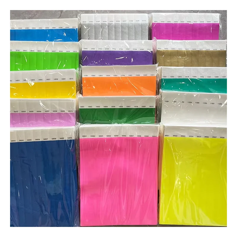 Solid Color Printable Tyvek Wristbands Sheet Disposable Event Ticket Wrist Band Bracelet Tyvek Paper Wristband