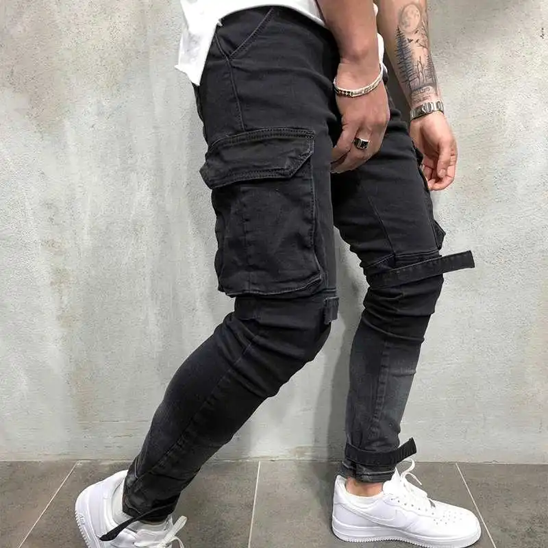Wholesale 2022 Fashion Cheap Joggers Trousers Pantalon Black Pants Men Denim Jeans