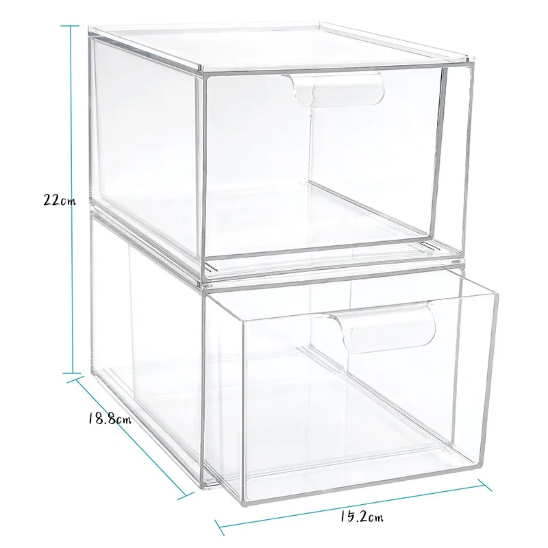 Customised Acrylic Storage Box Drawer Type, Easy Stacking Combination Cosmetic Storage Box, Suitable for Office Cosmetic Storage
