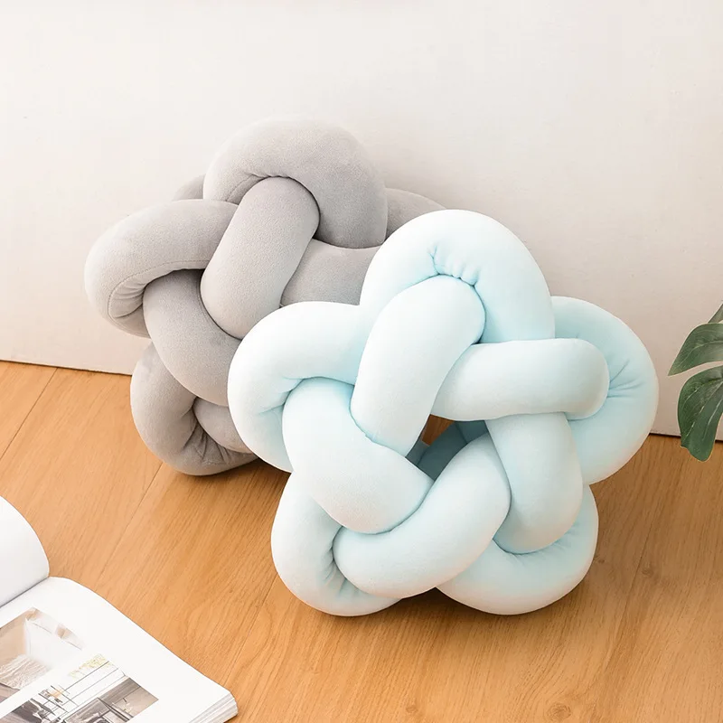 Korean Style smart Plush embroid sleep aid smart Waist Cushion Decors  Ball Star Knot Pillows