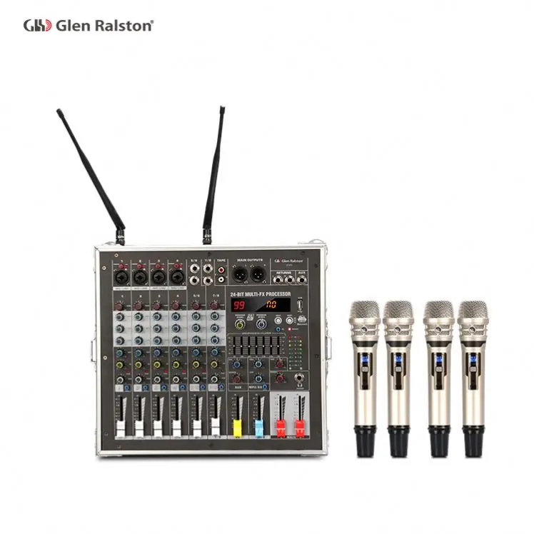 Glen Ralston BT8PV один перетащить четыре 650 Вт * 2 Высокая мощность 4 микрофона вход микширование профессиональные усилители мощности Интегрированная машина