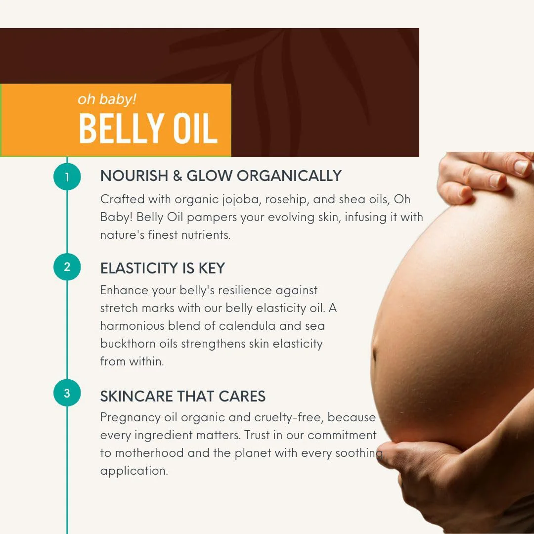Belly Oil Organic Elasticity Oil Egyptian Calendula Vietnamese Dutch Shea Pregnancy Oil for Stretch Marks Maternity Care