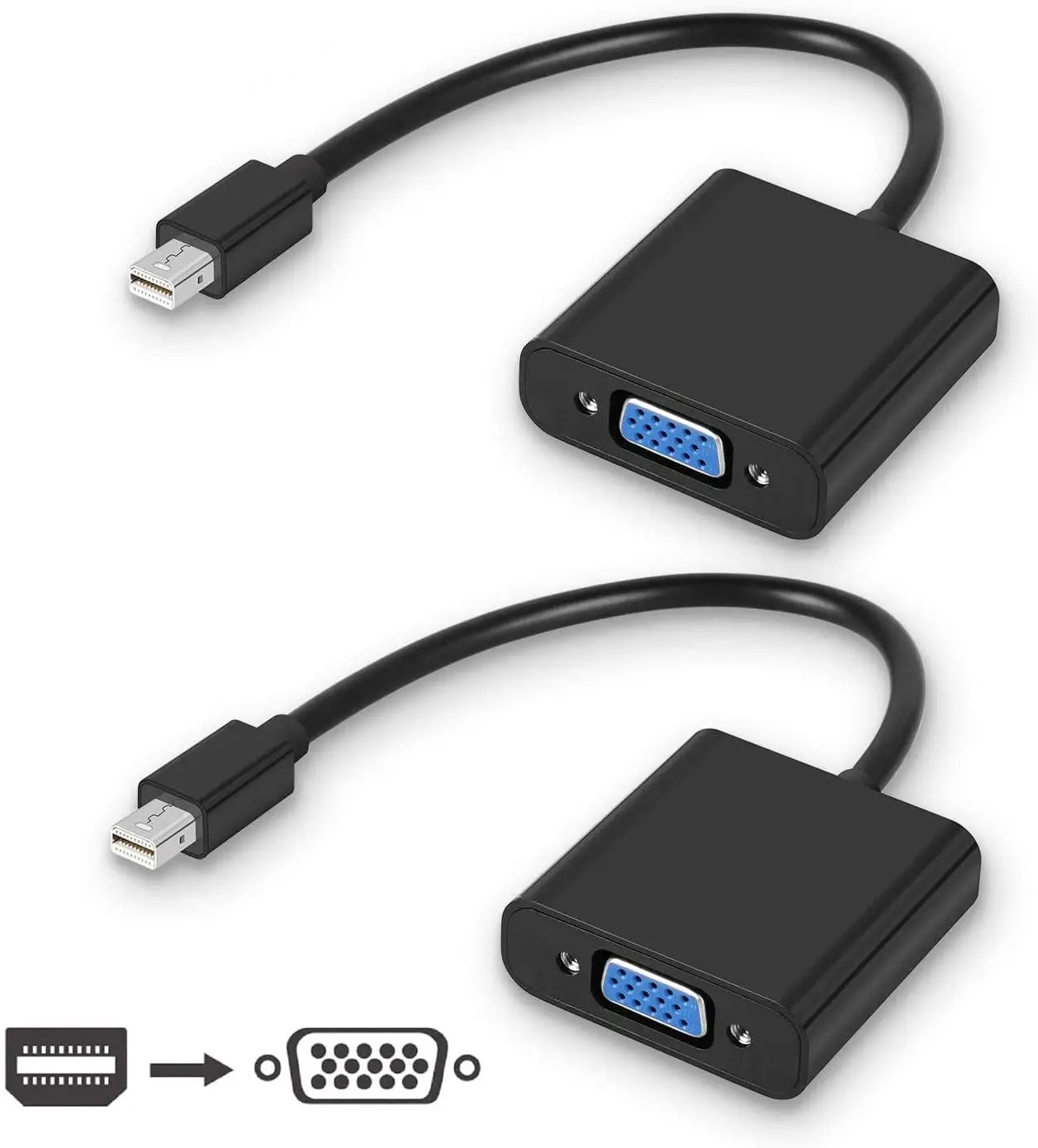 Mini Display Port to VGA Adapter Mini DP to VGA Male to Female Adapter cable