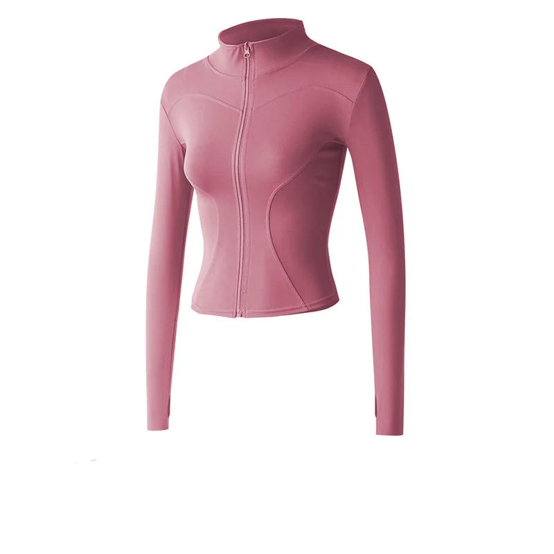 Long Sleeve Sports Jacket Women Zip Fitness Yoga Shirt Winter Warm Gym Top Activewear Running Coats Workout Clothes