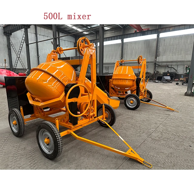 700L Diesel Powered Manual Rotating Diesel Concrete Mixer CE Approved Mini Portable Cement Concrete Mixer