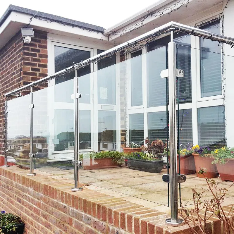 modern style stainless steel inox 304  handrailing glass deck balcony staircase railing